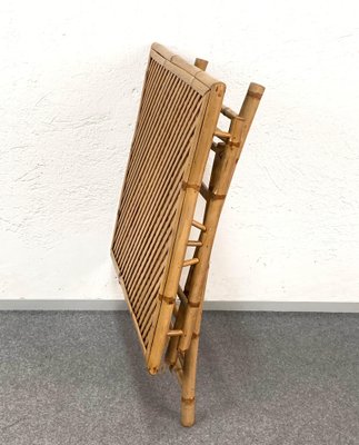 Mid-Century Italian Bamboo and Rattan Foldable Table and Four Chairs, 1960s, Set of 5-JDR-1126160