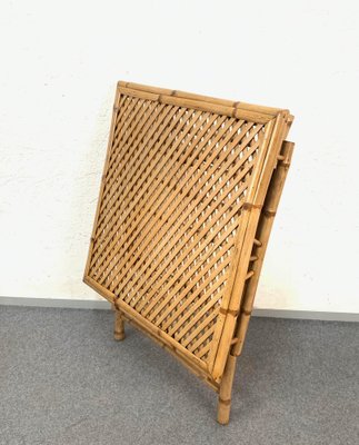 Mid-Century Italian Bamboo and Rattan Foldable Table and Four Chairs, 1960s, Set of 5-JDR-1126160