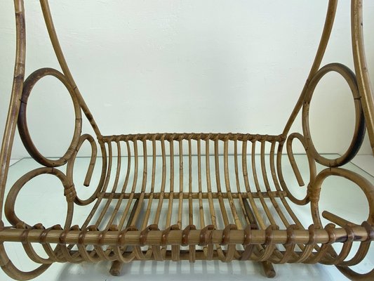 Mid-Century Italian Bamboo and Rattan Magazine Holder, 1960s-WZZ-1263537