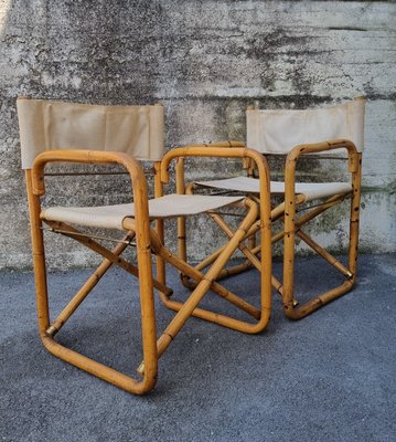 Mid-Century Italian Bamboo Folding Chairs, 1960s, Set of 2-PUG-1324756