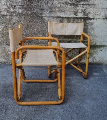 Mid-Century Italian Bamboo Folding Chairs, 1960s, Set of 2-PUG-1324756