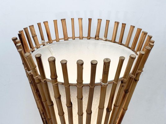 Mid-Century Italian Bamboo & Rattan Floor Lamp by Franco Albini, 1960s-JDR-1125992