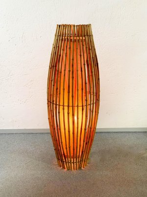 Mid-Century Italian Bamboo & Rattan Floor Lamp by Franco Albini, 1960s-JDR-1125949