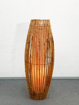 Mid-Century Italian Bamboo & Rattan Floor Lamp by Franco Albini, 1960s-JDR-1125949