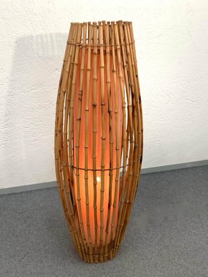 Mid-Century Italian Bamboo & Rattan Floor Lamp by Franco Albini, 1960s-JDR-1125949