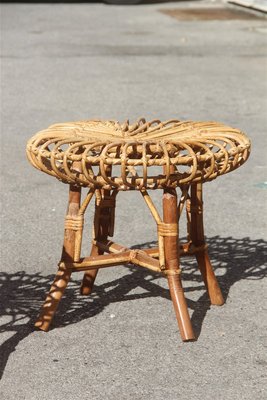 Mid-Century Italian Bamboo Stools, 1950s, Set of 2-EH-1180593