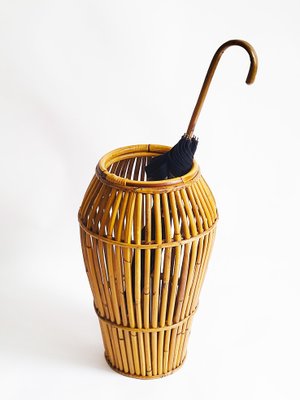 Mid-Century Italian Bamboo Umbrella Stand by Franco Albini for Vittorio Bonacina, 1960s-RSE-2027077