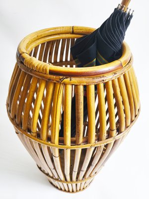 Mid-Century Italian Bamboo Umbrella Stand by Franco Albini for Vittorio Bonacina, 1960s-RSE-2027077