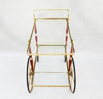 Mid-Century Italian Bar Cart Cocktail Trolley from Cesare Lacca, 1950-JUA-1791518