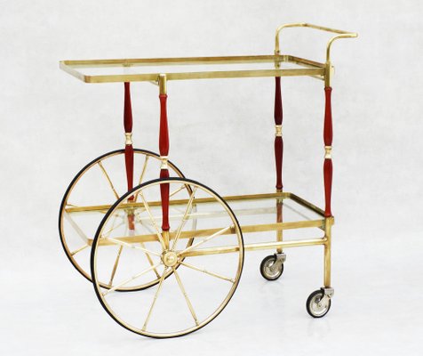 Mid-Century Italian Bar Cart Cocktail Trolley from Cesare Lacca, 1950-JUA-1791518