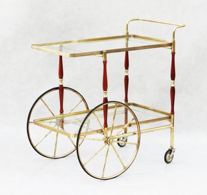 Mid-Century Italian Bar Cart Cocktail Trolley from Cesare Lacca, 1950-JUA-1791518