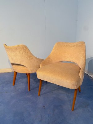 Mid-Century Italian Bedroom Chairs in Yellow Velvet by Vittorio Dassi, Set of 2-MTX-1260964