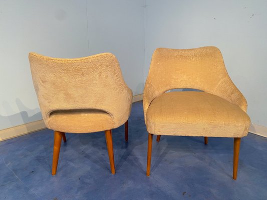 Mid-Century Italian Bedroom Chairs in Yellow Velvet by Vittorio Dassi, Set of 2-MTX-1260964