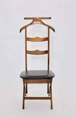 Mid-Century Italian Beech Brass Valet with Chair, 1960s-NB-1337954