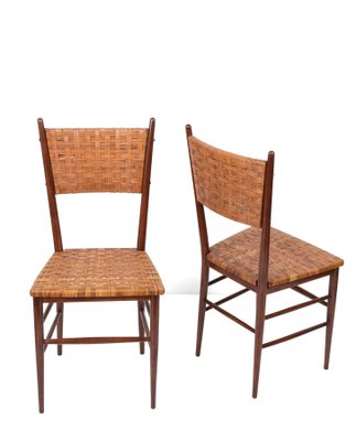 Mid-Century Italian Beech Wood Chairs by Sanguineti, 1950s, Set of 2-JDR-1125484