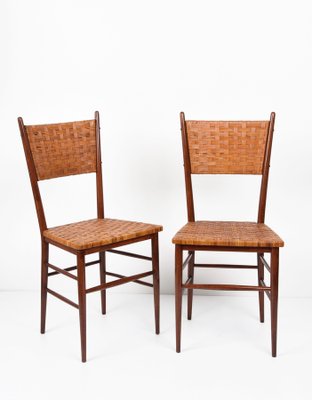 Mid-Century Italian Beech Wood Chairs by Sanguineti, 1950s, Set of 2-JDR-1125484