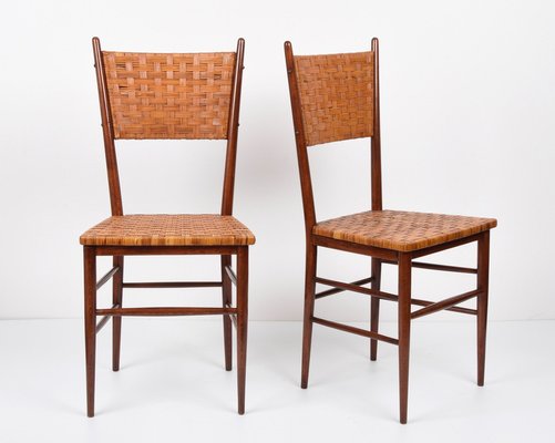 Mid-Century Italian Beech Wood Chairs by Sanguineti, 1950s, Set of 2-JDR-1125484