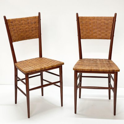 Mid-Century Italian Beech Wood Chairs by Sanguineti, 1950s, Set of 2-JDR-1125484