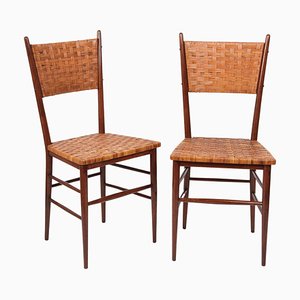 Mid-Century Italian Beech Wood Chairs by Sanguineti, 1950s, Set of 2-JDR-1125484