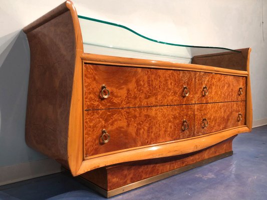 Mid-Century Italian Birch Briar Root Sideboard, 1950s-MTX-857811