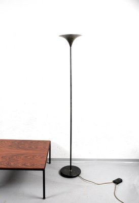 Mid-Century Italian Black Aluminum Tulip Floor Lamp with Gold Finishes, 1970s-JDR-1125504