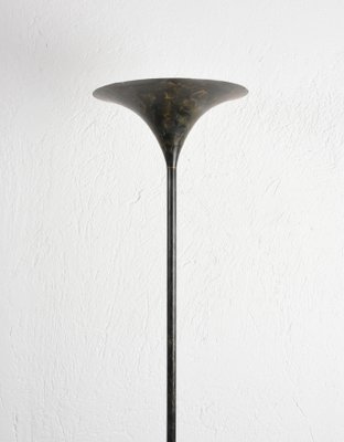 Mid-Century Italian Black Aluminum Tulip Floor Lamp with Gold Finishes, 1970s-JDR-1125504