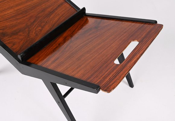 Mid-Century Italian Black Lacquered Beech Magazine Rack by Cesare Lacca, 1950s-JDR-1343290