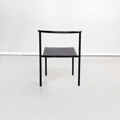 Mid-Century Italian Black Steel Leather Cafè Chairs by Starck for Baleri, 1980s, Set of 2-GDD-1360767