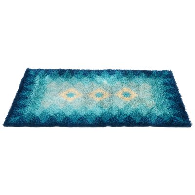 Mid-Century Italian Blue and White Pure Virgin Wool Rug from Samit Borgosesia, 1970s-JDR-1125650