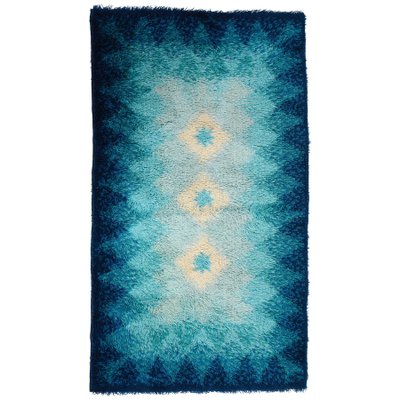 Mid-Century Italian Blue and White Virgin Wool Rug from Samit Borgosesia, 1970s-JDR-1125653