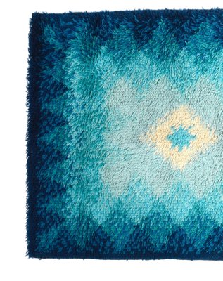 Mid-Century Italian Blue and White Virgin Wool Rug from Samit Borgosesia, 1970s-JDR-1125653