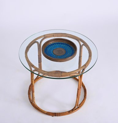 Mid-Century Italian Blue Ceramic Centerpiece by Aldo Londi for Bitossi, 1960s-JDR-1446873