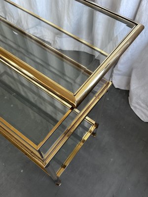 Mid-Century Italian Brass, Acrylic and Glass Display Console Table, 1970s-NOT-2036036