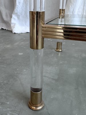 Mid-Century Italian Brass, Acrylic and Glass Display Console Table, 1970s-NOT-2036036