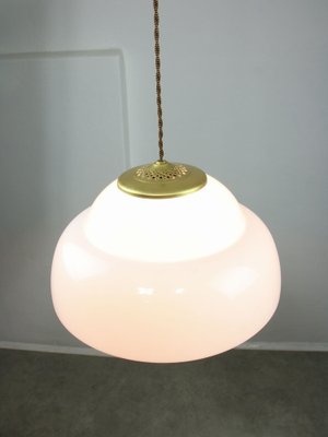 Mid-Century Italian Brass and Acrylic Glass Pendant Lamp-HGJ-1757168