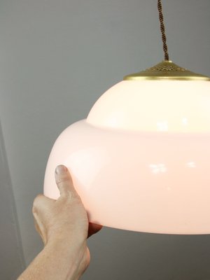 Mid-Century Italian Brass and Acrylic Glass Pendant Lamp-HGJ-1757168