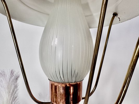 Mid-Century Italian Brass and Copper Hanging Lamp, 1950s-JP-1811840