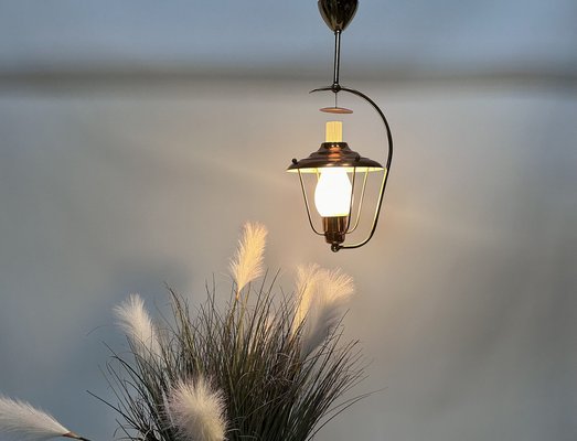 Mid-Century Italian Brass and Copper Hanging Lamp, 1950s-JP-1811840