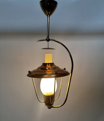 Mid-Century Italian Brass and Copper Hanging Lamp, 1950s-JP-1811840