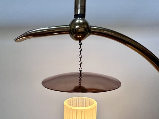 Mid-Century Italian Brass and Copper Hanging Lamp, 1950s-JP-1811840