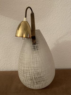 Mid-Century Italian Brass and Glass Drop Pendant Lamp, 1950s-DEK-546519