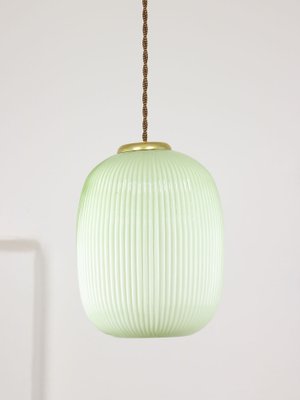 Mid-Century Italian Brass and Glass Pendant Lamp-HGJ-1756904