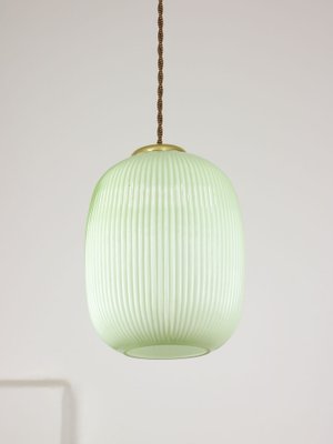 Mid-Century Italian Brass and Glass Pendant Lamp-HGJ-1756904