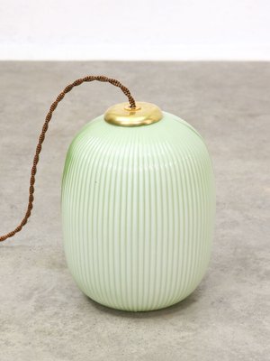 Mid-Century Italian Brass and Glass Pendant Lamp-HGJ-1756904