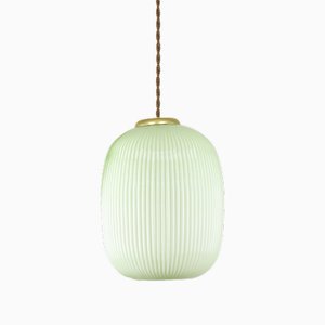 Mid-Century Italian Brass and Glass Pendant Lamp-HGJ-1756904