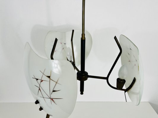 Mid-Century Italian Brass and Glass Sputnik Ceiling Lamp, 1950s-PUK-1364093