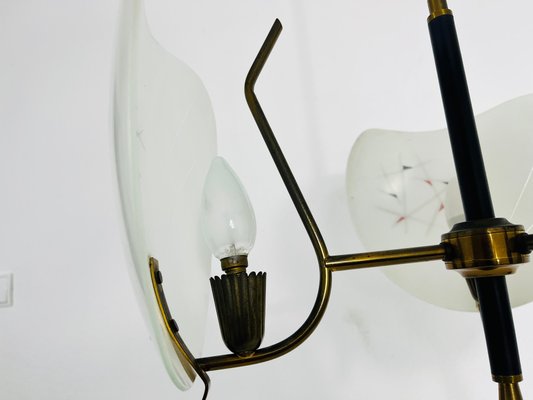 Mid-Century Italian Brass and Glass Sputnik Ceiling Lamp, 1950s-PUK-1364093