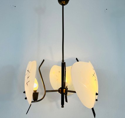 Mid-Century Italian Brass and Glass Sputnik Ceiling Lamp, 1950s-PUK-1364093