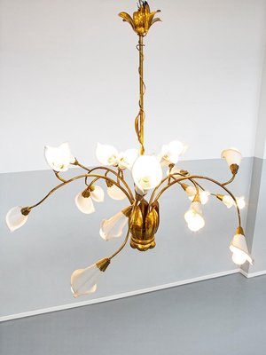 Mid-Century Italian Brass and Metal Ceiling Lamp by Angelo Lelii, 1950s-GDD-1096895