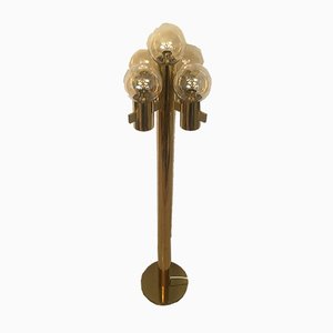 Mid-Century Italian Brass and Murano Glass Floor Lamp by Gaetano Sciolari, 1970s-TZ-557389